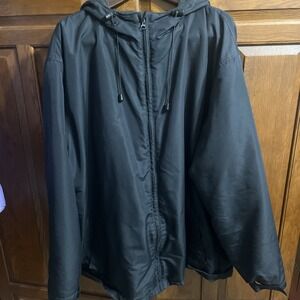 Men's XLT Canyon Ridge CR Soft Lined Black Rain Jacket Coat with Hood